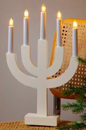 Декоративный светильник SELMA, деревянный, белый, 5 тёплых белых ламп, 40х25 см, STAR trading