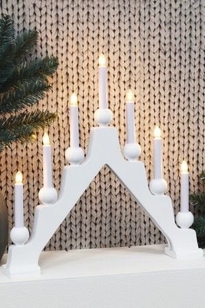 Светильник горка рождественская EMMA на 7 свечей, деревянный, белый, 45х45 см, STAR trading