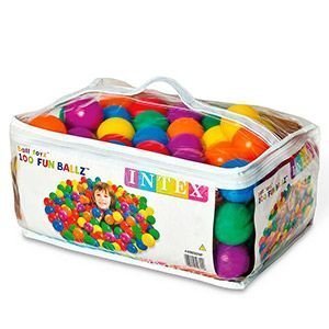 Набор из 100 разноцветных пластиковых шаров в мешке для переноски INTEX, INTEX, Intex