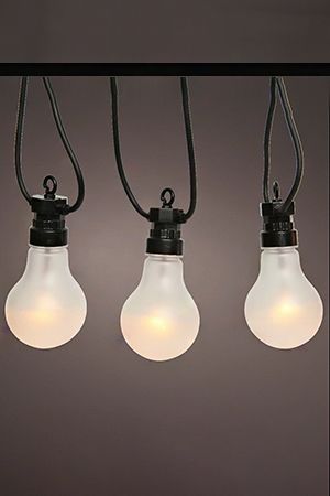 Светодиодная ретро-гирлянда ТЁПЛЫЙ ВЕЧЕР, матовые лампы, 20 LED-огней с эффектом живого пламени, 9.5+5 м, коннектор, чёрный провод, уличная, Kaemingk (Lumineo)
