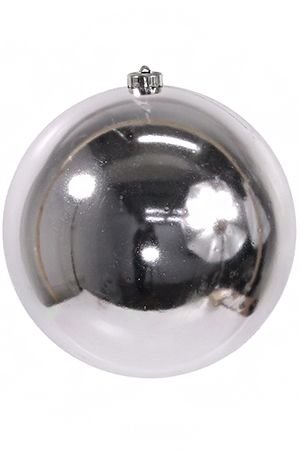 Пластиковый шар глянцевый, цвет: серебряный, 400 мм, Kaemingk (Decoris)
