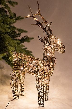 Светящаяся фигура ОЛЕНЬ-СОЗВЕЗДИЕ, коричневый, 48 тёплых белых LED-огней, 69 см, уличный, Kaemingk (Lumineo)