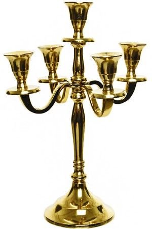 Канделябр КОНСТАНЗО на 5 свечей, металл, золотой, 29.5 см, Kaemingk