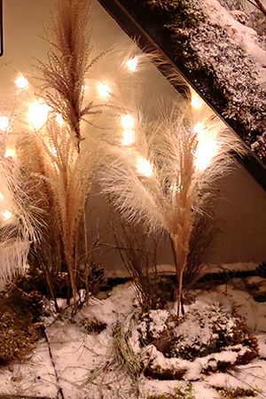 Светящаяся декоративная ветка СВЕТЛЯЧКИ В ПЕРЬЯХ, белая шерсть, 6 тёплых белых микро LED-огней, 70 см, таймер, батарейки, Kaemingk (Lumineo)