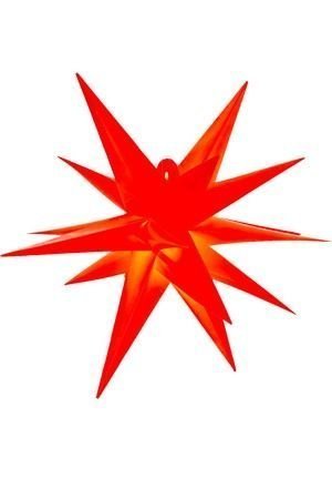 Подвесная светящаяся звезда 3D РАДЬЯНТА, PVC, красная, 6 тёплых белых LED-огней, 75 см, уличная, Kaemingk (Lumineo)