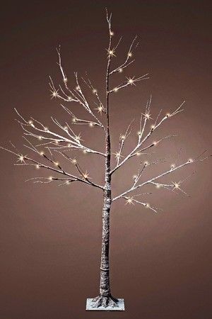 Светящееся дерево СНЕЖНЫЙ ИНЕЙ, 48 тёплых белых LED-огней, 1.25 м, уличное, Kaemingk (Lumineo)
