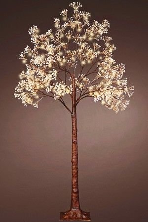 Светящееся дерево МОРОЗНАЯ ГИПСОФИЛА, 126 тёплых белых LED-огней, 1.5 м, уличное, Kaemingk (Lumineo)