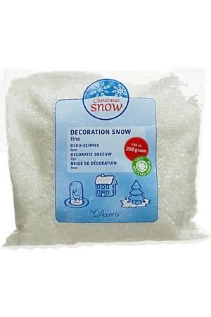 Искусственный снег из переработанного пластика DECORATION SNOW, мелкие хлопья, белый, 200 г, Kaemingk (Decoris)