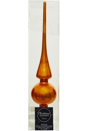 Елочная верхушка ROYAL CLASSIC, стеклянная, эмалевая, цвет: янтарный, 260 мм, Kaemingk (Decoris)