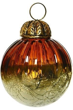 Ёлочный шар ПАЛЛОНЧИНО, стеклянный, янтарный, 10 см, Kaemingk (Decoris)