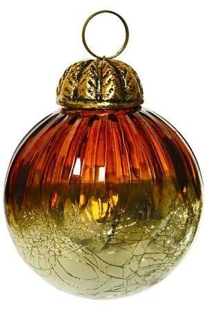 Ёлочный шар ПАЛЛОНЧИНО, стеклянный, янтарный, 7.5 см, Kaemingk (Decoris)