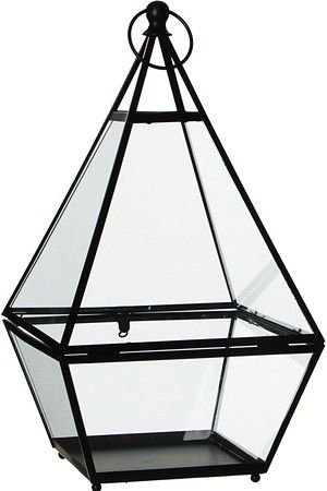 Фонарь - флорариум ЛЬЮИС, стекло, металл, чёрный, 39 см, Edelman, Mica
