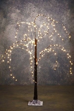 Светящееся дерево МОЛОДАЯ ИВУШКА, коричневая, 240 тёплых белых LED-огней, 120 см, таймер, уличная, Edelman, Luca