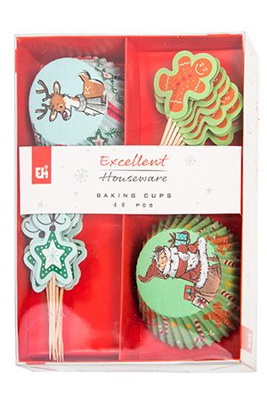 Набор SWEET CHRISTMAS - бумажные формы для кексов и палочки для коктейлей (24 шт.), Koopman International