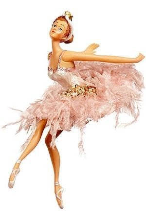 Ёлочная игрушка ПОД МУЗЫКУ СЕН-САНСА (балерина с отведёнными назад руками), полистоун, 13 см, Goodwill