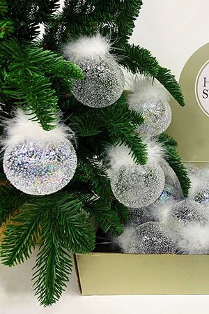 Набор стеклянных шаров КОККИ ШАРМ - РОСА, прозрачные, 7 см (упаковка 18 шт.), Triumph Tree