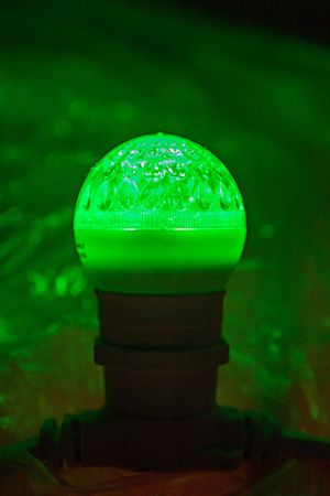 Декоративные LED-ЛАМПЫ (9 диодов) в виде шара, 45 мм, цоколь Е27, 5 Вт, цвет: зеленый, 