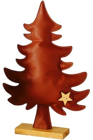 Декоративная настольная ёлка ЛАРТОН, искусственная кожа, коричневая, 47 см, Boltze