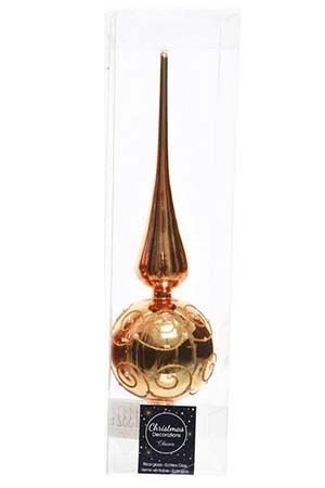 Ёлочная верхушка МЕРЦАЮЩИЙ ОРНАМЕНТ, золотая, стекло, 31 см, Kaemingk (Decoris)