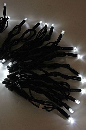 Электрогирлянда НИТЬ МЕРЦАЮЩАЯ RUBI, 100 холодных белых LED-огней, 10 м, чёрный провод резина+PVC, коннектор, уличная, SNOWHOUSE