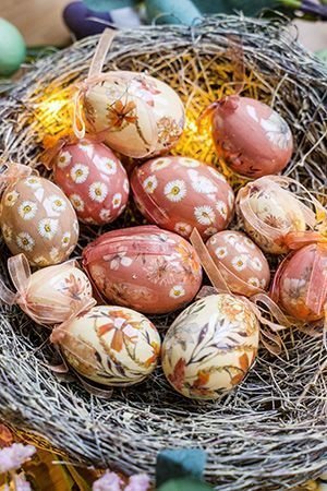 Декоративные пасхальные яйца УСЛАДА ДЛЯ ДУШИ, 3-6 см (упаковка 12 шт.), Kaemingk