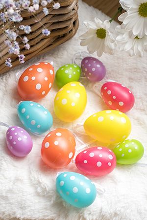 Декоративные пасхальные яйца ГОРОШКОВОЕ НАСТРОЕНИЕ, 4-6 см (упаковка 12 шт.), Kaemingk