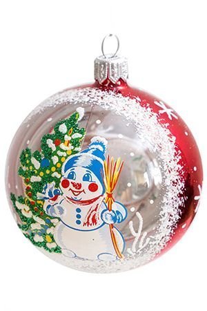 Как украсить новогодний шар картинками Снеговика или деда Мороза