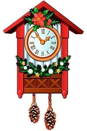 Деревянная елочная игрушка Новогодние Часы - Сказочная история 10 см, МанузинЪ