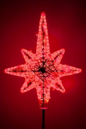 Светодиодная макушка-звезда Роза Ветров 100 см красная, IP54, GREEN TREES