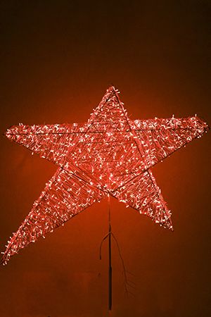 Светодиодная верхушка для большой елки Гагаринская Звезда 75 см красная, IP54, GREEN TREES