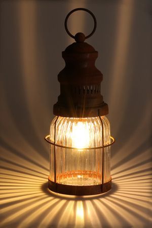 Светильник-фонарь ДАЧНЫЙ УЮТ, металл, стекло, тёплый белый LED-огонь, 29 см, Koopman International