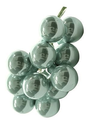 ГРОЗДЬ стеклянных эмалевых шариков на проволоке, 12 шаров по 25 мм, цвет: мятный, Winter Deco