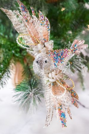 Ёлочная игрушка ПТИЧКА РОМИ на клипсе, текстиль, полиэстер, 23 см, Winter Deco