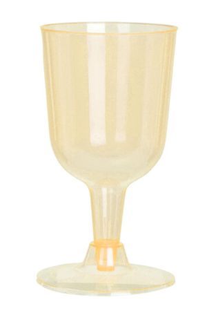 Набор одноразовых бокалов для вина АКЛИ, пластик, жёлтый, 160 мл, 4 шт., Koopman International