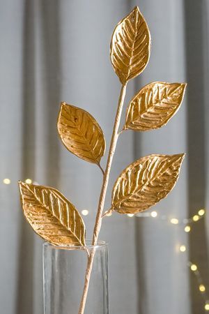 Декоративная ветка АЛИГЬЕРИ, золотая, 56 см, Winter Deco