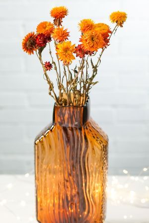 Букет из высушенных цветов ЗЛАТОЦВЕТ - ОСЕННЕЕ СОЛНЦЕ, оранжевый, 50 см, Kaemingk