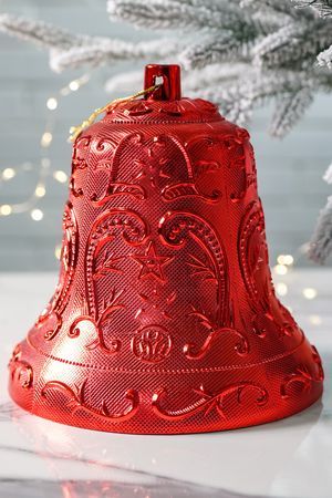 Ёлочная игрушка КОЛОКОЛЬЧИК - РУССКИЕ УЗОРЫ, пластик, красный, 20 см, Winter Deco