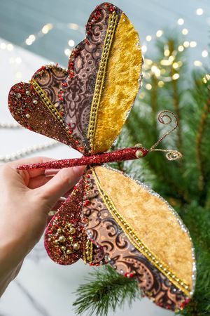 Ёлочная игрушка БАБОЧКА ЦАРСТВЕННАЯ ОСОБА, полиэстер, 25 см, Winter Deco