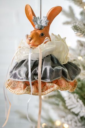 Ёлочная игрушка КРОЛИК БЕЙБ, полистоун, текстиль, 23 см, Winter Deco