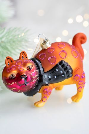 Ёлочная игрушка КОТ ВОРИШКА, стекло, 12 см, подвеска, Winter Deco