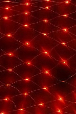 Электрогирлянда СЕТКА 300 красных LED огней 2х1,5 м, коннектор, прозрачный провод, уличная, SNOWHOUSE