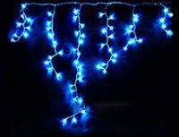 Электрогирлянда СОСУЛЬКИ, 56 синих LED ламп, 1x1,4m, провод черный, каучук, коннектор, уличная, LEGOLED