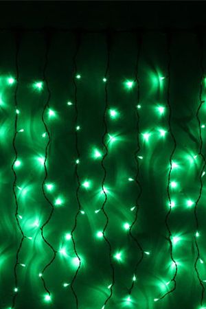 Занавес световой PLAY LIGHT, 200 зеленых LED ламп, 2x1 м, черный провод, коннектор, уличный, BEAUTY LED