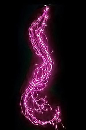 Электрогирлянда КОНСКИЙ ХВОСТ, 125 розовых mini-LED ламп, 10*1+1,5 м, провод-проволока, BEAUTY LED