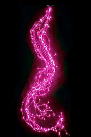 Электрогирлянда КОНСКИЙ ХВОСТ, 200 розовых mini-LED ламп, 15*1.5+1.5 м, провод-проволока, BEAUTY LED