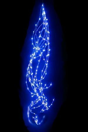 Электрогирлянда КОНСКИЙ ХВОСТ, 200 синих mini-LED ламп, 15*1.5+1.5 м, провод-проволока+синий шнур, BEAUTY LED