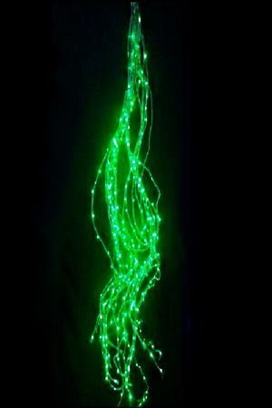 Электрогирлянда КОНСКИЙ ХВОСТ, 200 зеленых mini-LED ламп, 15*1.5+1.5 м, провод-проволока+зеленый шнур, BEAUTY LED