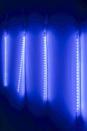 Светодиодная гирлянда ТАЮЩИЕ СОСУЛЬКИ, 180 синих LED-огней, 46 см х 6 шт., 5+5 м, прозрачный провод, уличная, SNOWHOUSE