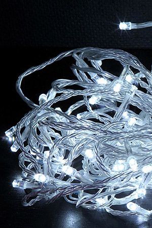 КЛИП ЛАЙТ на силиконовом проводе ПРЕМИУМ КЛАСС комплект 60 м с 600 LED лампами, цвет-белый, 24V, уличный, BEAUTY LED
