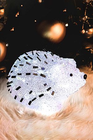 Светящаяся фигурка СИЯЮЩИЙ ЕЖИК, акрил, 24 холодных белых LED-огня, 15 см, уличный, Kaemingk (Lumineo)